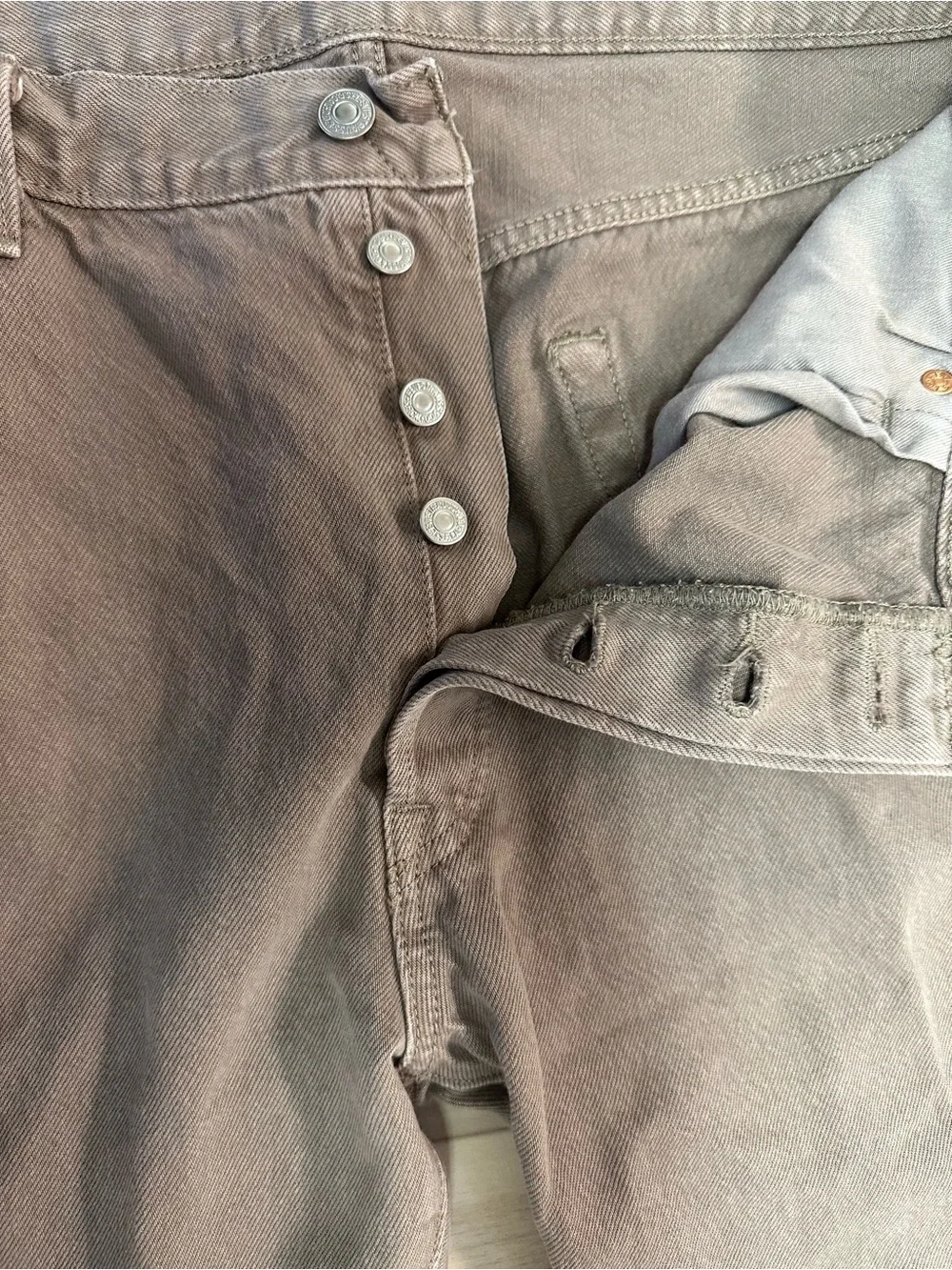 Levi’s 501 Original Fit Jeans Men’s 36x30 Gray Brown Button Fly